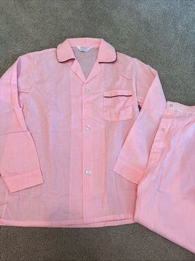 NWOT Vintage Hampton Pink Pajama Set 2 Piece Permanent Press Sz Med